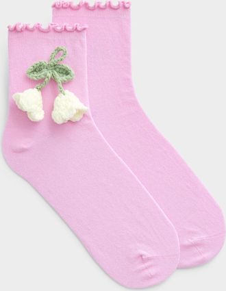 Simons Womens 3D accent ankle socks