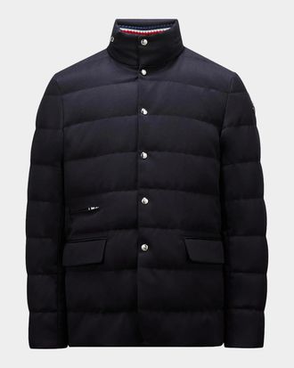 Moncler Men & apos;s Bess Hooded Wool Short Down Jacket