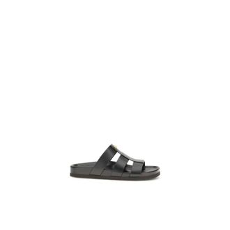 Valentino Garavani Sliders, male, Black, Size: 8 1/2 US Bos Taurus Sandals