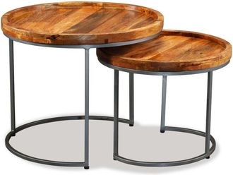 vidaXL Vidaxl - Side Table Set 2 Pieces Solid Mango Wood