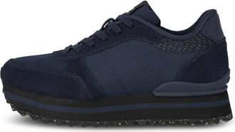 Woden Schoenen, Dames, Blauw, 41 EU, Leer, Ronja Plateau