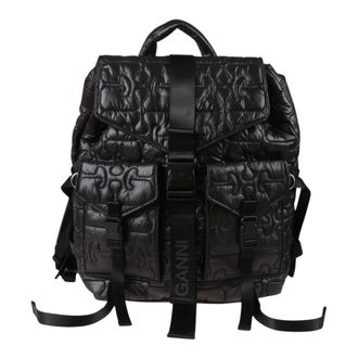 Ganni Tassen, Dames, Zwart, ONE Size, Nylon, Re-Tech Quilted Backpack