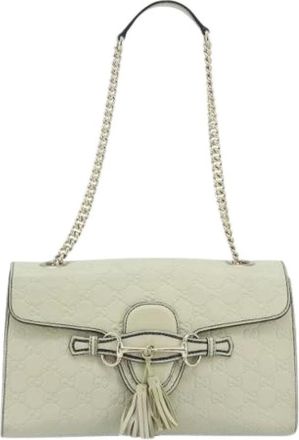 Gucci Pre-owned Shoulder Bags, female, Beige, Size: ONE SIZE Pre-owned Leather Shoulder Bag