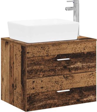 vidaXL Juego De Muebles De Ba&ntilde;o Madera Envejecida Madera De Ingenier&iacute;a Vidaxl