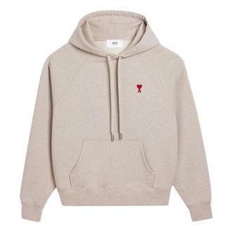 Ami Hoodies, female, Beige, Size: XL Cotton Fleece Heavy Weight