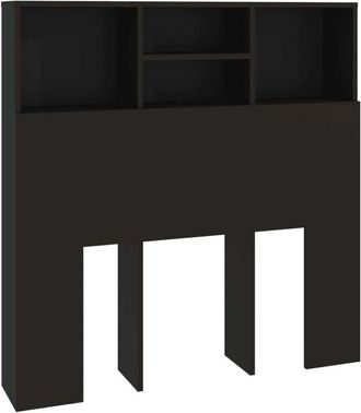 vidaXL Headboard Cabinet Black 100x19x103.5 cm Vidaxl