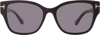 Tom Ford Elsa Polarized Smoke Butterfly Ladies Sunglasses FT1108 01D 55