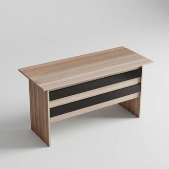 Emob Escritorio De Oficina Moderno De Madera De 140 Cm Evanor - Roble