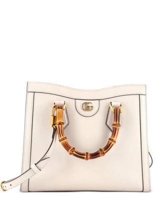 Gucci Diana NM Bamboo Handle Leather Small tote bag - Toni neutri