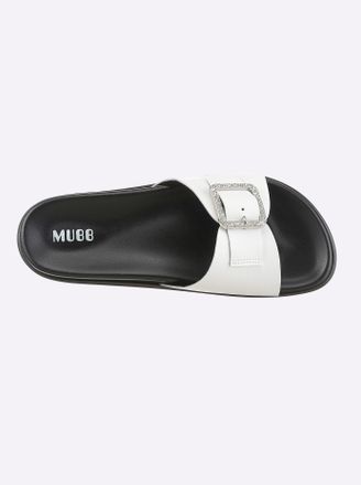 Mubb Badepantolette MUBB, Damen, Gr. 36, wei&szlig;, Glattleder, Schuhe Badepantolette
