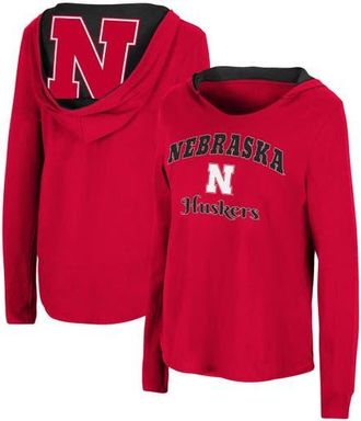 Colosseum Womens Colosseum Scarlet Nebraska Huskers Catalina Hoodie Long Sleeve T-Shirt at Nordstrom, Size Small