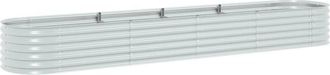vidaXL Garden Raised Bed 400x80x44 cm Galvanised Steel Silver vidaXL