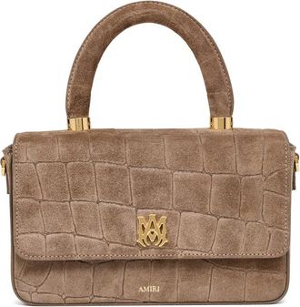 Amiri Croc-effect Suede Cross Body Bag
