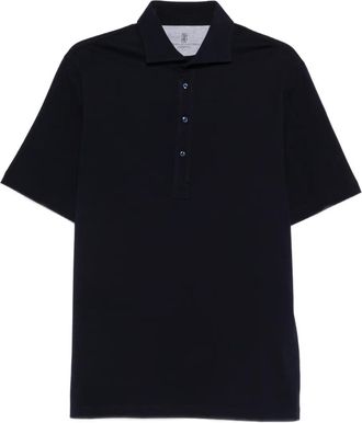 Brunello Cucinelli button-up polo shirt - Blauw