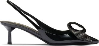 Prada 55 mm gro&szlig;e, mit Kristallen verzierte Slingback-Pumps