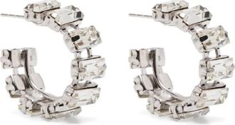 Forte_Forte crystal-embellished hoop earrings - women - glass/Brass - One Size - Silver