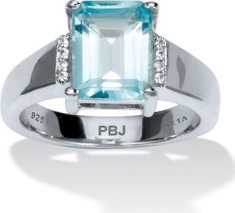 Palm Beach Jewelry 3.4 TCW Genuine Blue Topaz Sterling Silver Ring