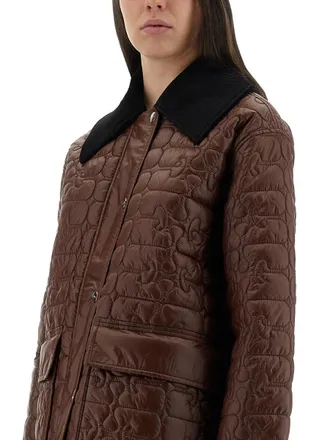 Ganni Quilted Recycled Polyamide Quilted Jacket - Brown