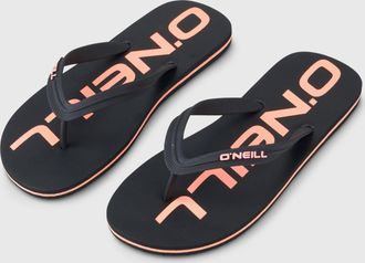 O'Neill Zehentrenner ONEILL PROFILE LOGO SANDALS, Herren, Gr. 39, schwarz out 2, Synthetik, Schuhe Zehentrenner, Sommerschuh, Sandale, Schlappen, mit Gummilau