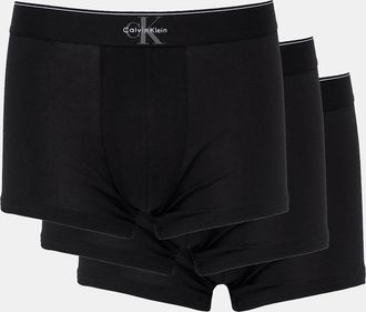Calvin Klein Mens Calvin Klein 3-Pack Graphic Monogram Mens Cotton Trunks - Black/Grey/White - Multi/Black/Grey/White - Size: 33/32/32