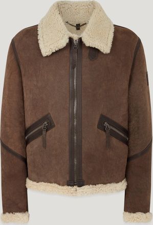 Belstaff Winterbrook Jacket Mens Elevated Shearling Light Brown / Natural Size 2XL