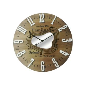Mobili Rebecca Mobili Rebecca - Rebecca Reloj Para Colgar Marron Blanco Mdf Friends Family Cuarto Sala 50x50x4,5