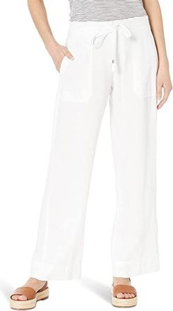 Lauren Ralph Lauren Petite Linen Wide-Leg Pants Womens Casual Pants White : 12P 29.5