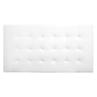 Deco Wood Cabecero tapizado de polipiel con pliegues en color blanco de 160x80cm