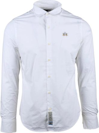 La Martina White Button-Down Stretch Shirt