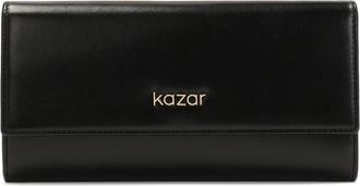 Kazar Zwarte rechthoekige leren portemonnee - Dames - Portefeuilles - Zwart - ONE Size - Leer - Accessoires