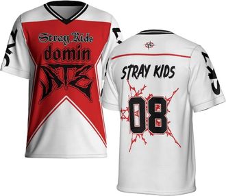 Generic SKZ Dominate World Tour 2025 Jersey SKZ World Tour 2025 Football Jersey Tee Unisex Harajuku Tops (White-08,M)