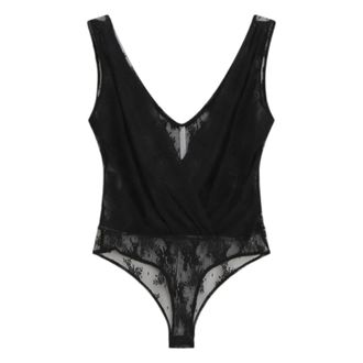 Imperial Body, female, Black, Size: S Lace V-neck Bodysuit