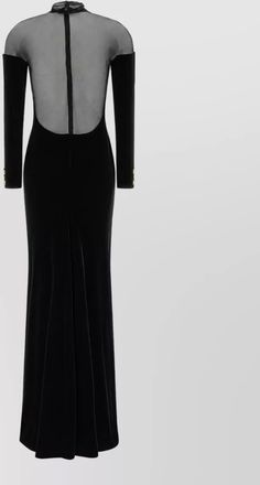 Elisabetta Franchi sheer panel long-sleeve maxi dress
