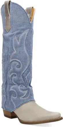 Dingo Knee High Western Boot in White/blue at Nordstrom, Size 7.5