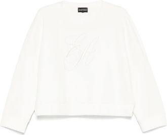 Emporio Armani Felpa con logo ricamato - Bianco