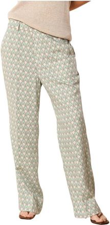 Mason's Chino Jogger Broek met Geometrische Print - Dames - Wijde Broeken - Blauw - L - Broeken