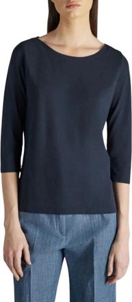 Zanone Ice Cotton French-Sleeve T-Shirt - Dames - Longsleeves - Blauw - S - Katoen - Tops
