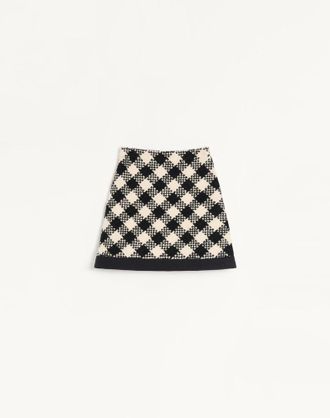 Valentino Damier Tweed Short Skirt Wo