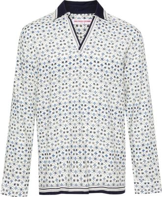 Orlebar Brown Ridley Fiore spread-collar shirt - men - Viscose/Linen/Flax - S - White
