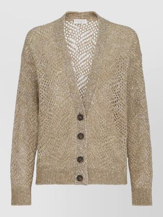 Brunello Cucinelli v neck sequin cardigan long sleeves