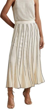 Reiss Tara Contrast Stich Pleat Maxi Dress