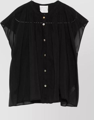Forte_Forte sheer voile cotton silk pleated shirt