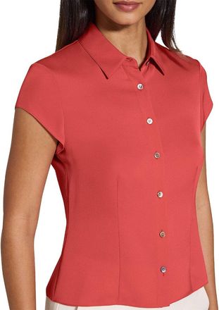 Theory Cap Sleeve Silk Blouse