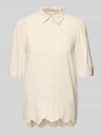 Freequent Regular Fit Bluse aus Viskose-Leinen-Mix Modell Linus in Beige, Gr&ouml;&szlig;e S