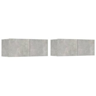 Berkfield Home Classic 4 Piece TV Cabinet Set Concrete Grey Engineered Wood