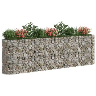 Berkfield Home Durable Gabion Raised Bed Galvanised Iron 330x50x100 cm in Silver | Size: 330 x 50 x 100 cm