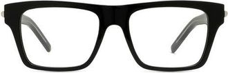 Givenchy GV One 53mm Rectangular Optical Glasses in Shiny Black at Nordstrom
