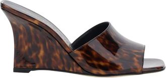 Stuart Weitzman Vinnie Wedge Mule 85 - Dames - Sleehakken - Bruin - 37 EU - Leer - Schoenen