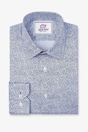 Alynn Mens Reid Floral Untuckable Slim Fit Dress Shirt In White