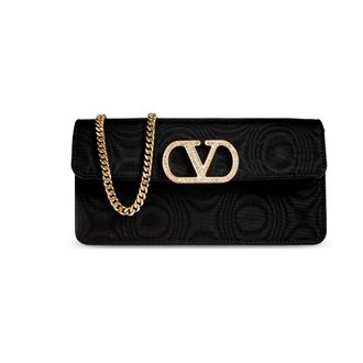 Valentino Garavani Logo Clutch - - Bags - Donna - Nero - ONE SIZE